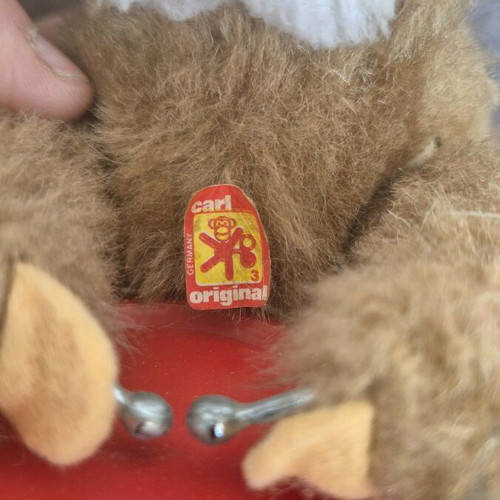 Wind-up Monkey Carl Germany like new, 1960s vintage toy