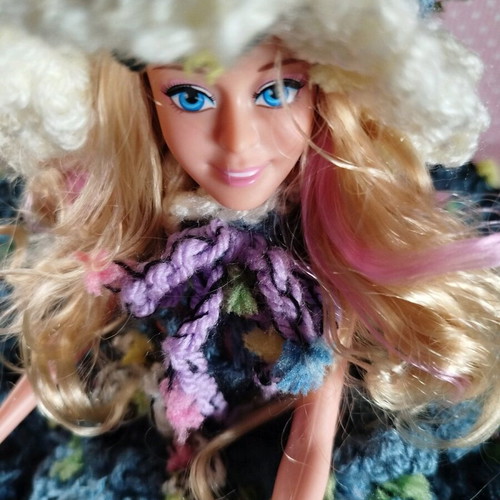 Doll with Handmade Dress and Hat New