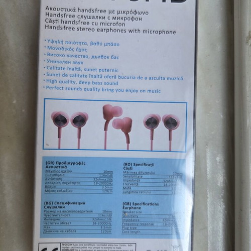 i-JMB earphones wired pink new