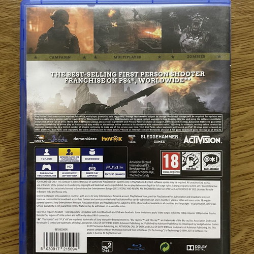 Call of Duty WW2 PS4 game
