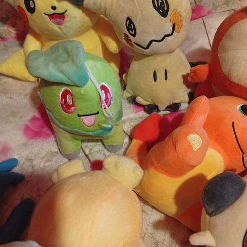 Set of various plush toys mainly Pokémon