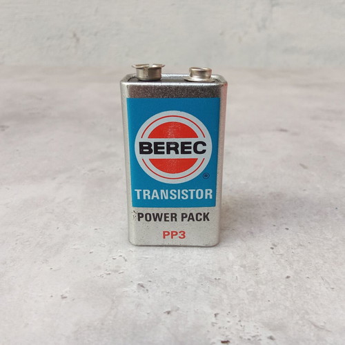 Berec 9 Volt PP3 battery vintage used from 1970s