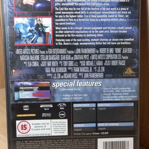 Ronin DVD like new with English subtitles