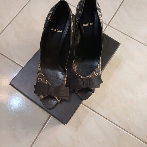 Rollini pumps like new, black and beige fabric, size 41