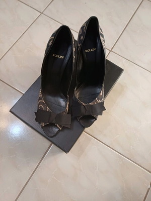 Rollini pumps like new, black and beige fabric, size 41