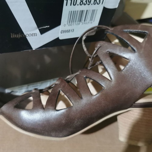 Liu Jo brown gladiator sandals, metallic finish, size 38
