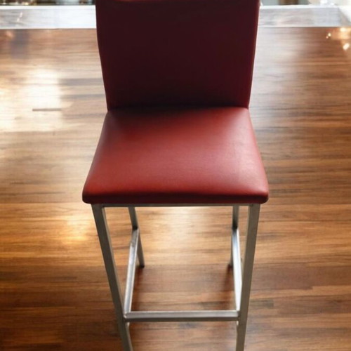 Bar stool metal used, sturdy handmade construction