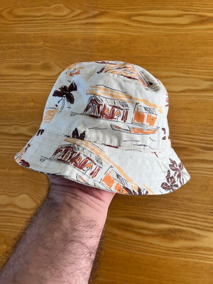 C&A Bucket Hat with Tropical Print, Large 60, Cotton
