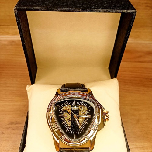 Mechanical automatic waterproof watch new, with leather strap and sapphire glass