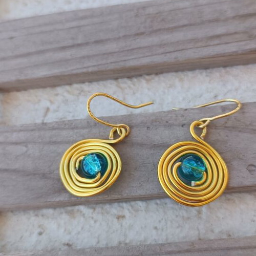 Jewelry set with turquoise beads handmade, new