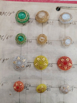 Vintage button sample book from the 1960s used