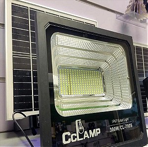 Αδιάβροχος Ηλιακός Προβολέας 300W με Φωτοβολταϊκό Πάνελ, Τηλεχειριστήριο & Χρονοδιακόπτη