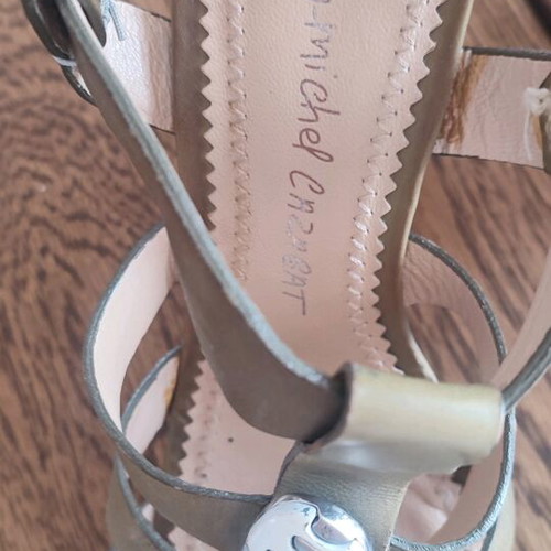 Jean Michel Cazabat leather platforms used, size 37, olive green