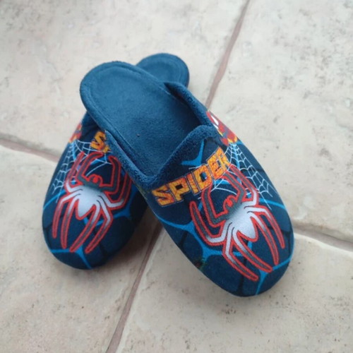 Spider-Man children's winter slippers size 34, dark blue