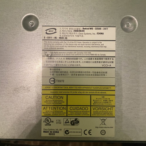 Cisco Catalyst Express 500 WS-CE500-24TT V03 managed switch used