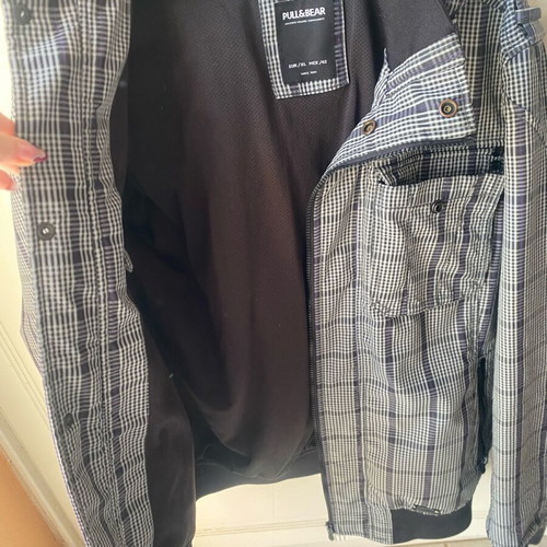 Pull&Bear men's jacket used, windproof, gray and purple, size XL