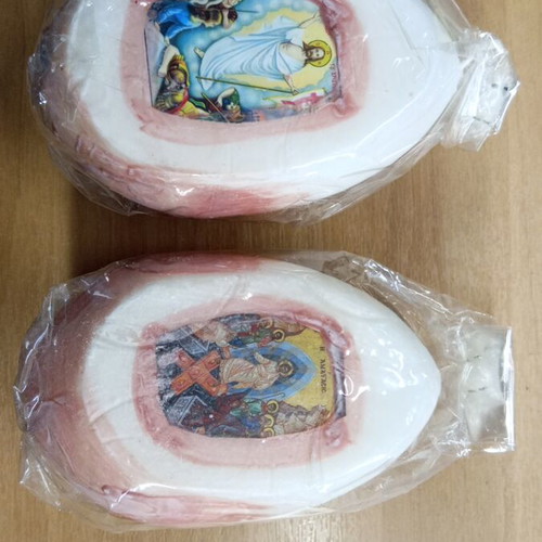 Egg-shaped candle new, set of 2, 12cm