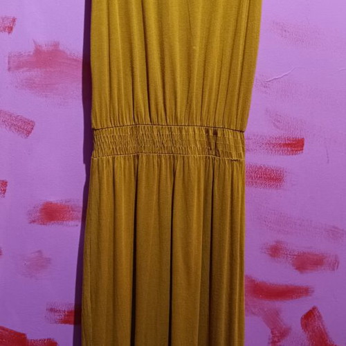 Maxi dress made in Italy size M, cotton, like new, mustard color