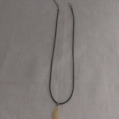 Necklace from PU leather like new, 45 cm + 5 cm extension, black and yellow