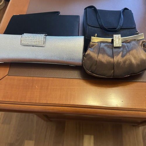 Evening bags set of four like new, black and silver