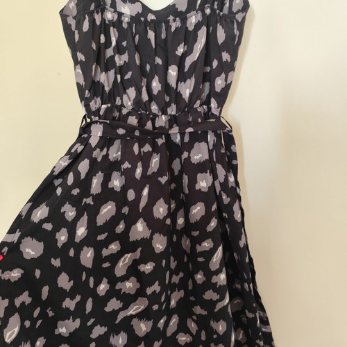 Leopard Print Dress black and grey used, size Large, summer