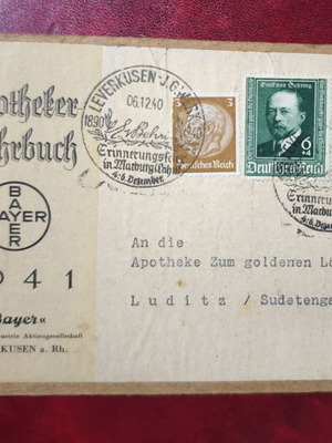 Bayer Apotheker Jahrbuch 1941 συλλεκτικό ταχυδρομικό διαφημιστικό δελτάριο σαν καινούργιο