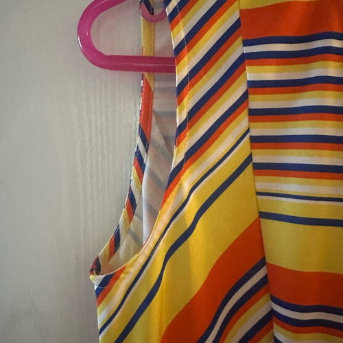 Dress medium like new with thick fabric and colorful stripes