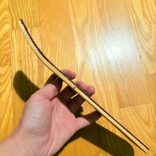 Incense stick holder used, wood and glass with beads decoration