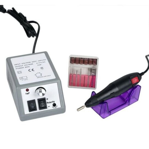 Nail dryer used with polymerization wheel, brush and 2 nail polishes
