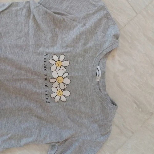 Pink Woman women's T-shirt gray, like new, size L