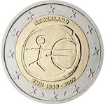 Ολλανδία 2 Ευρώ 2009 UNC αναμνηστικό 10ης επετείου ΟΝΕ