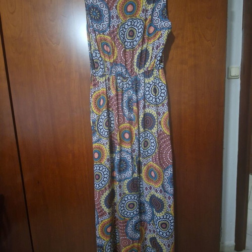 Maxi dress with boho mandala pattern like new, colorful