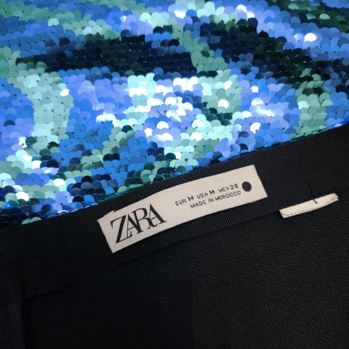 Zara mini skirt with sequins like new, blue and turquoise