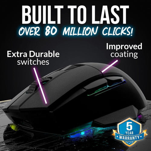 KLIM Blaze X RGB wireless gaming mouse new with charging dock up to 12000 DPI