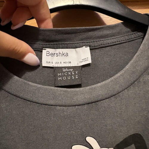 Mickey Mouse Short Sleeve T-shirt like new, Bershka, size S, gray