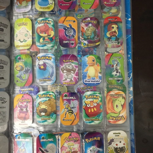 Pokémon album with metal tags used