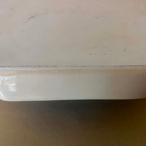 Polygonal ceramic serving platter like new, ecru color