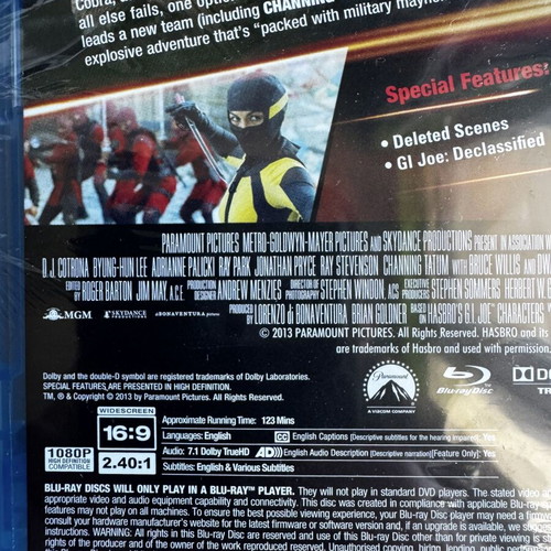 G.I. Joe: Retaliation Blu-ray with English subtitles