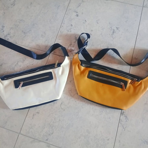 Women's crossbody bag new, white and orange