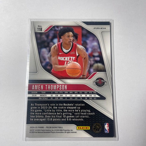 2024-25 Panini Prizm Amen Thompson #118 Cracked Ice Rockets card new