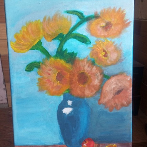 Vase with Flowers Acrylic Painting made to order