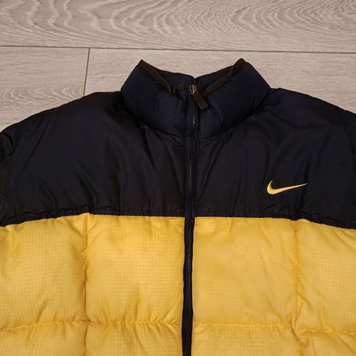 Nike puffer jacket used, yellow and black colorblock