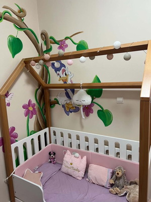 Casababy La Maison Ecru Montessori Convertible Baby Cot with Greco Strom Mattress like new