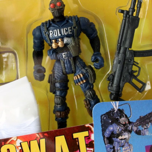Vintage 90's Police Force S.W.A.T. Night Sharpshooter Figure with Parachute Chap Mei new