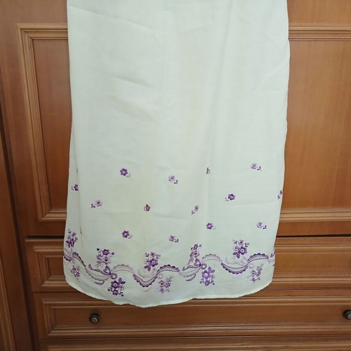Maxi nightgown yellow with purple embroidered flowers, new, size XL