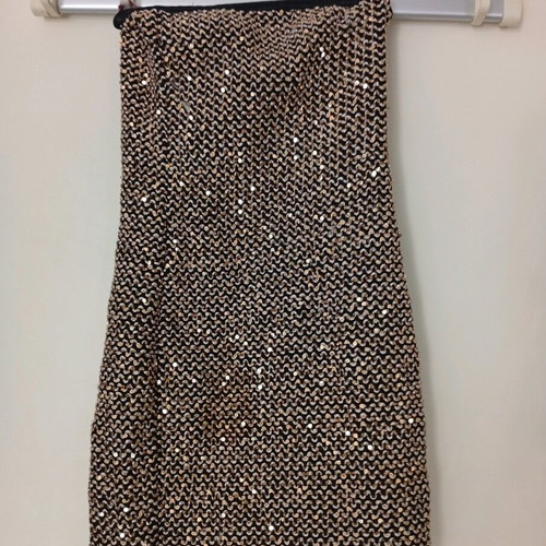 Dress tight mini with gold sequins pin up like new