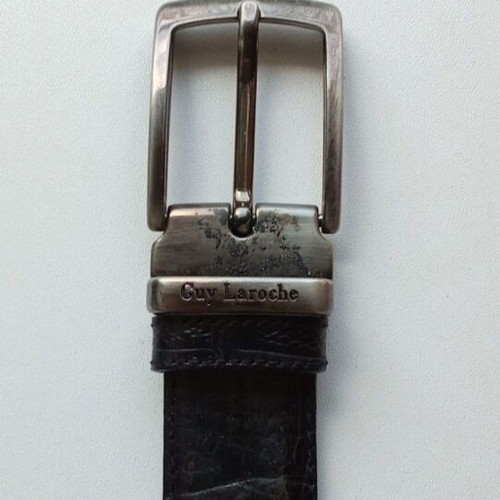 Guy Laroche leather belt like new, black and silver, 110cm
