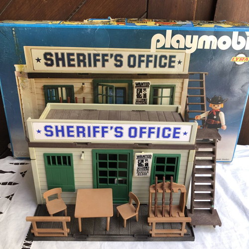 Vintage Playmobil 3423 Western Sheriff's Office used with box and foam
