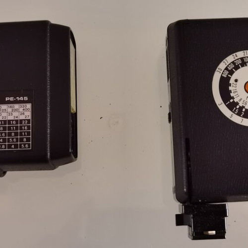 Yashica GSN Electro 35 camera used with Yashinon DX 45mm f/1.7 lens, case, and 2 flashes