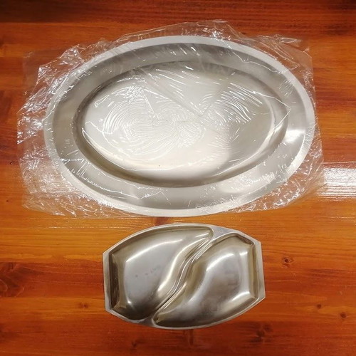 Inox Serving Set with Abert 40cm Oval Platter & 2-Section Tray